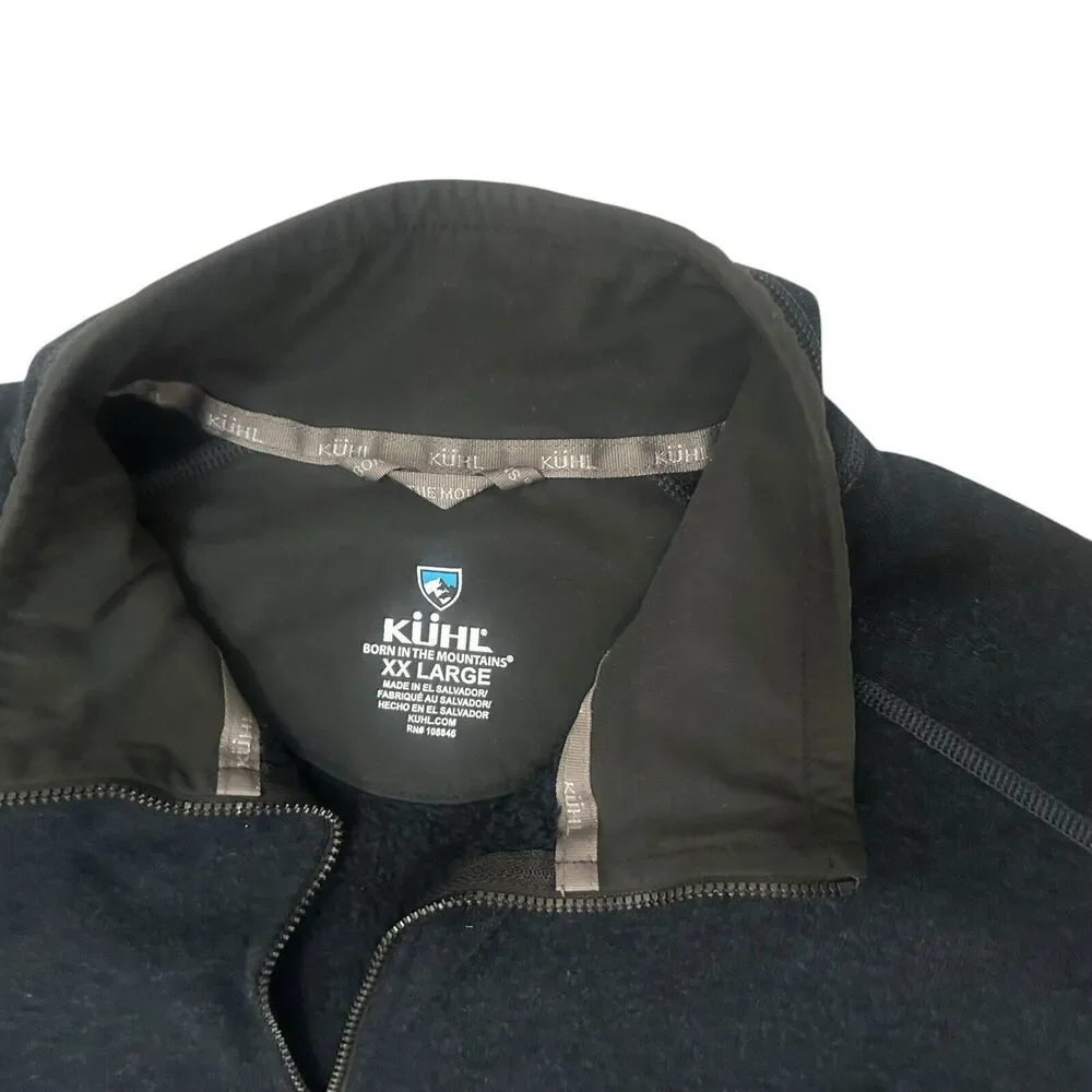 Kuhl Revel Quarter Zip Sweater  Men’s 2XL XXL Navy Blue Fleece Pullover  3007 - Picture 5 of 12